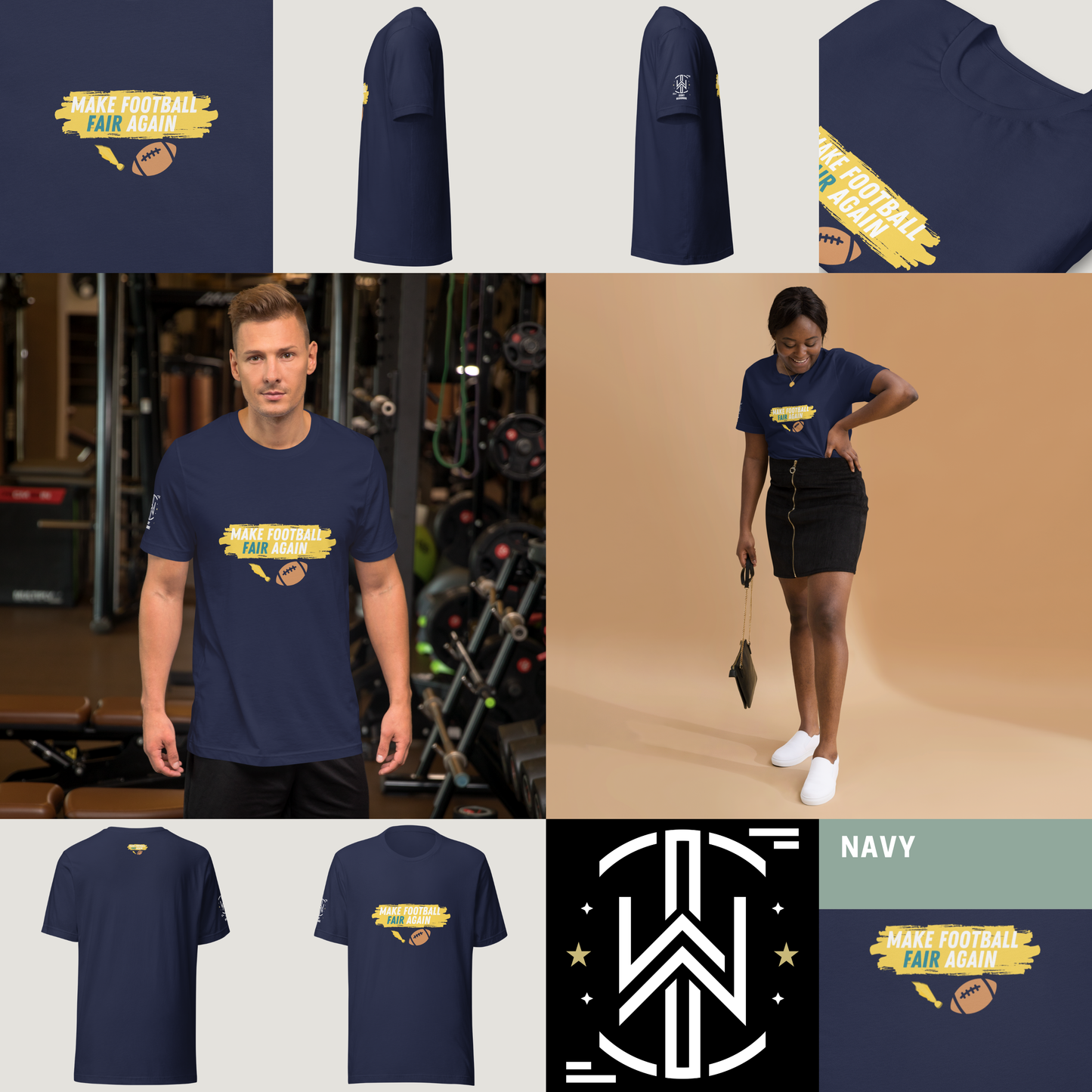 Make Football Fair Tee - Blue | Dark Edition | T-Shirt