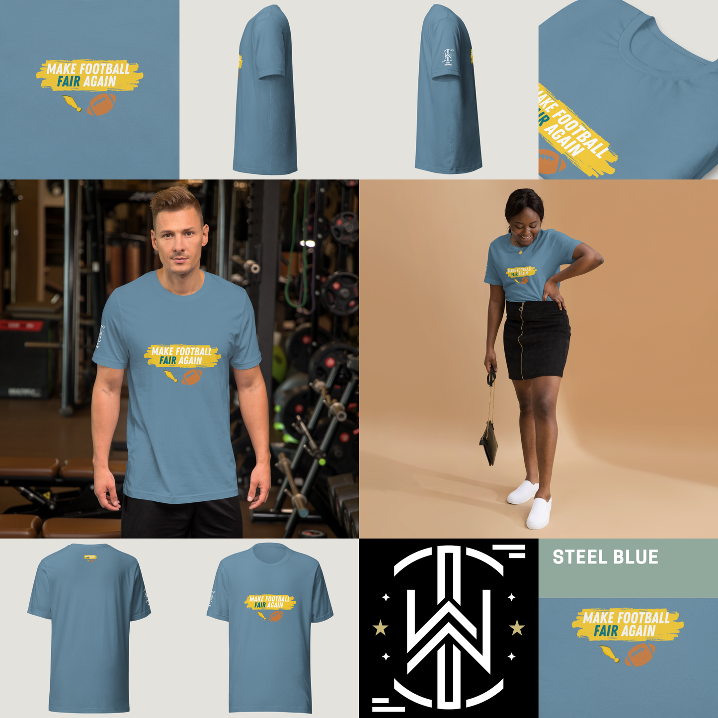 Make Football Fair Tee - Blue | Dark Edition | T-Shirt
